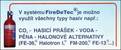 Samočinný hasící systém FireDeTec