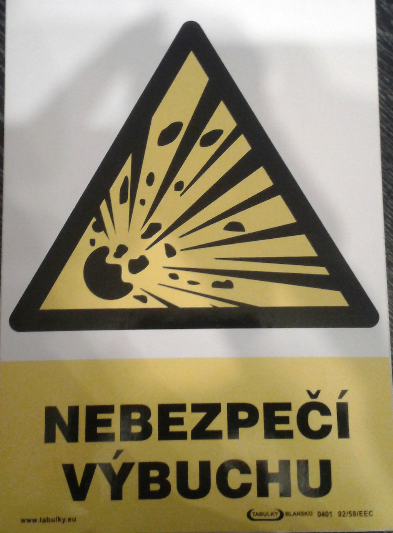 Tabulka - NEBEZPEČÍ VÝBUCHU ZÓNA 1,2 materiál: folie, velikost: A4 30x21 cm, zona: Nebezpečí výbuchu zona 1