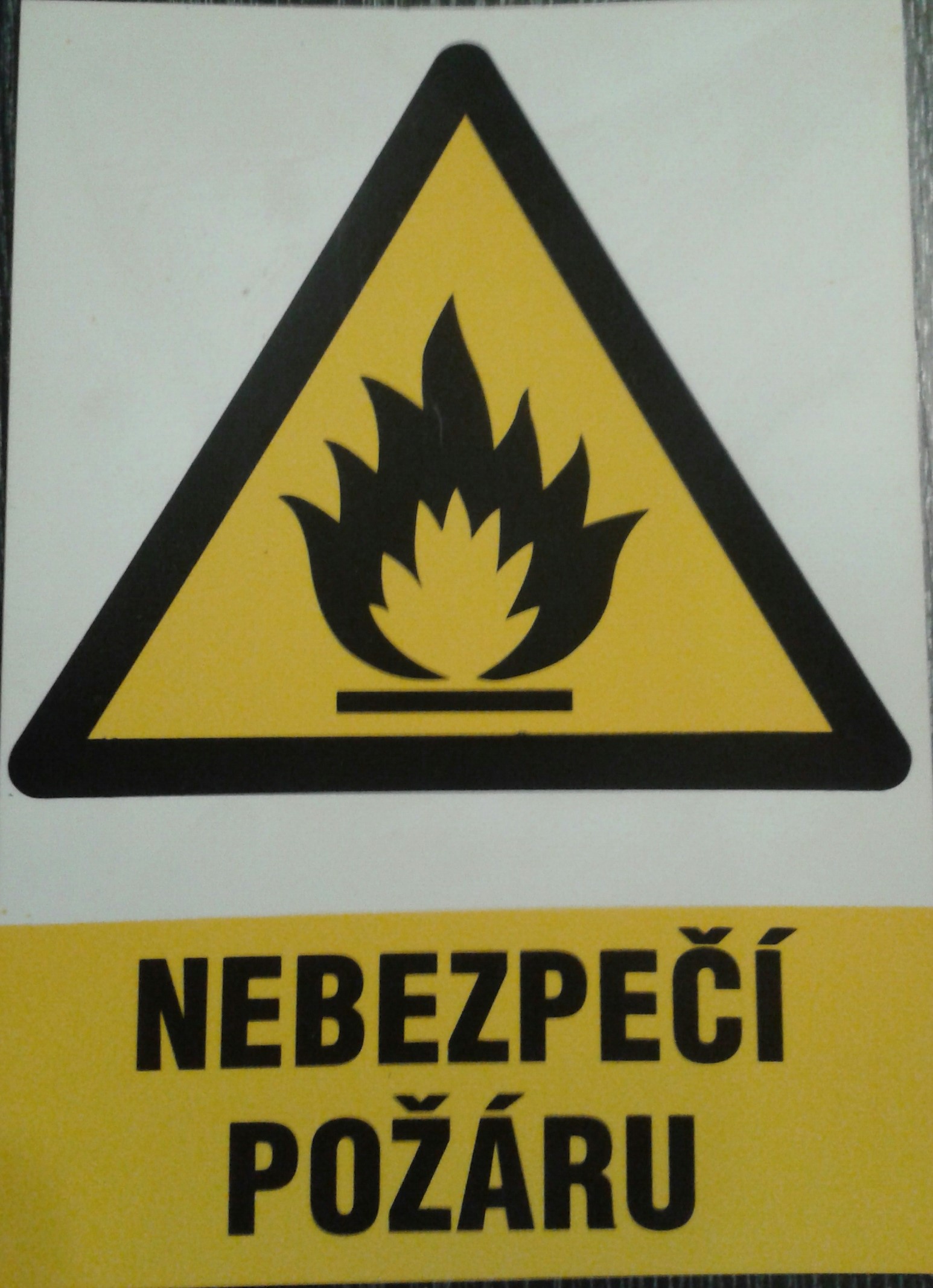 Tabulka - NEBEZPEČÍ POŽÁRU materiál: folie, nebezpečí: požáru, velikost: A4 29,7x21 cm