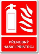 Tabulka - hasící přístroj-přenosný hasící přístroj Druh materiálu: plast., velikost: 15x15 cm