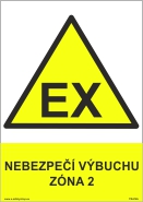 Tabulka - NEBEZPEČÍ VÝBUCHU ZÓNA 1,2 materiál: plast- Nebezpečí výbuchu, velikost: A4 30x21 cm