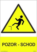 Tabulka - POZOR SCHOD-POZOR SCHODY materiál:: samolepka, POZOR: Pozor  schody, tabulky: A5 210x148 mm