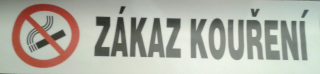 Tabulka - ZÁKAZ KOUŘENÍ Druh materiálu: samolepka, velikost: 40x10 cm