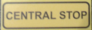 Tabulka - CENTRAL STOP velikost: 7,5x2 cm