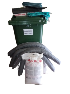 Havarijní souprava v popelnici 240l se zámkem